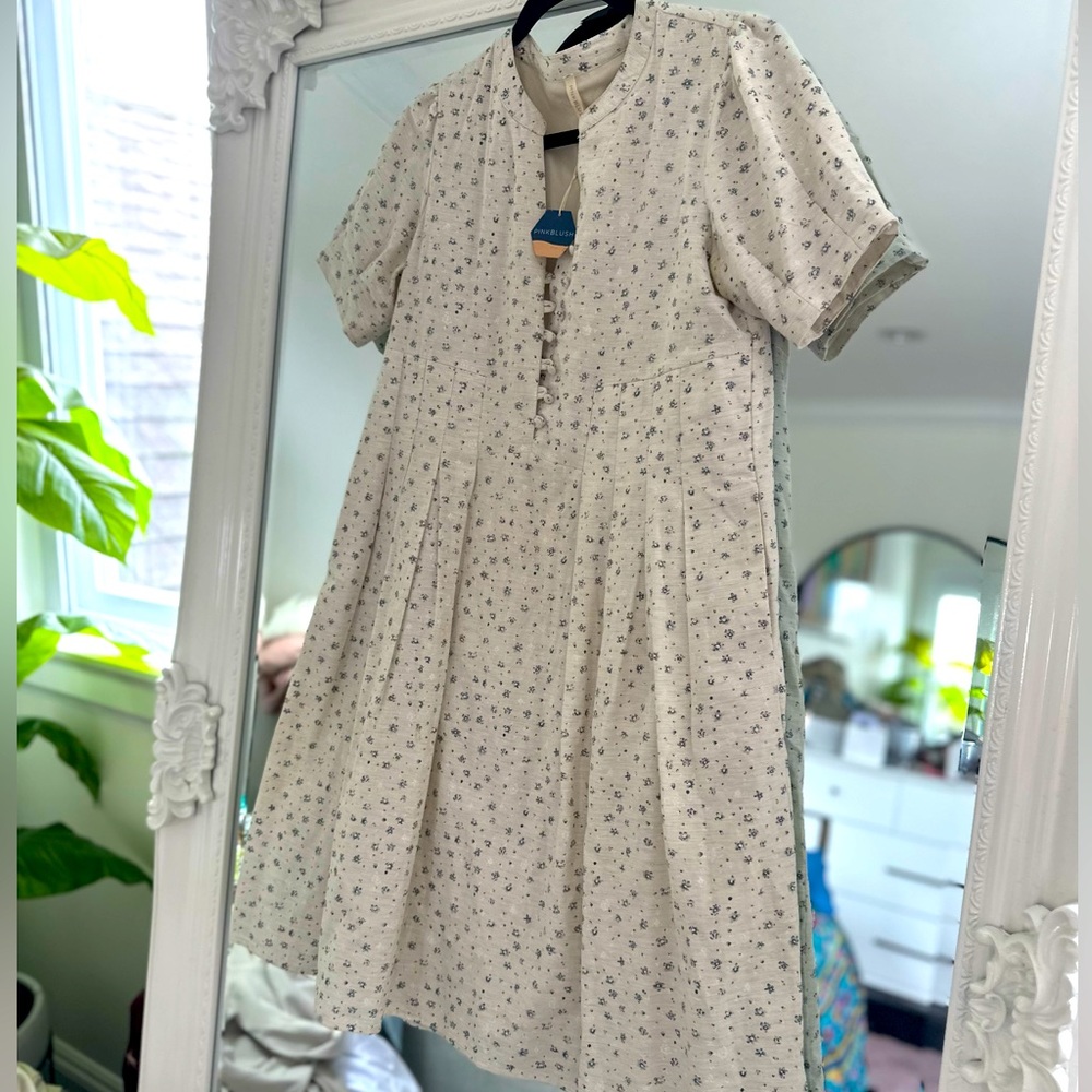 PinkBlush floral lined dress sz small